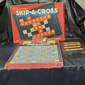 Vintage Board Game Skip A Cross A Word Tally Game by Cadaco Ellis 1953 Complete